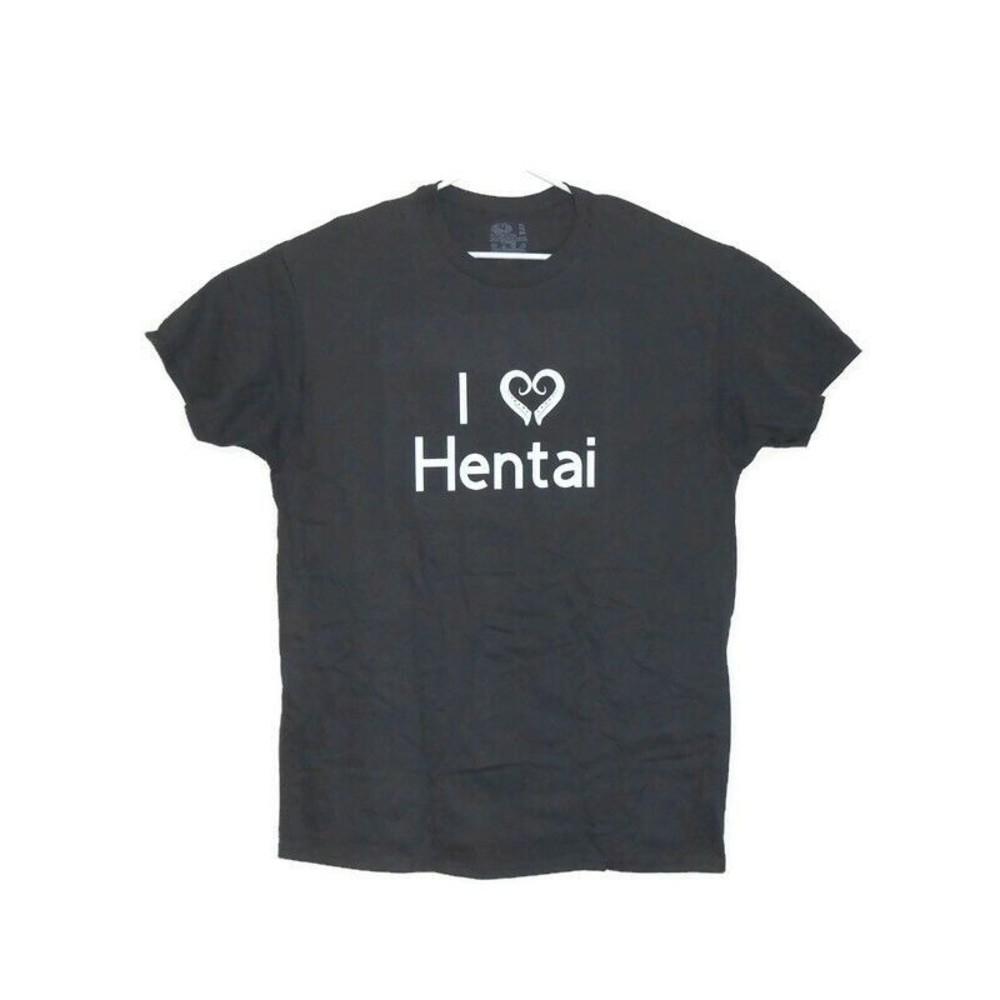 I Heart Hentai Men's XL Shirt, Anime Funny Love Heart Is‎ Tentacles Dark Gray